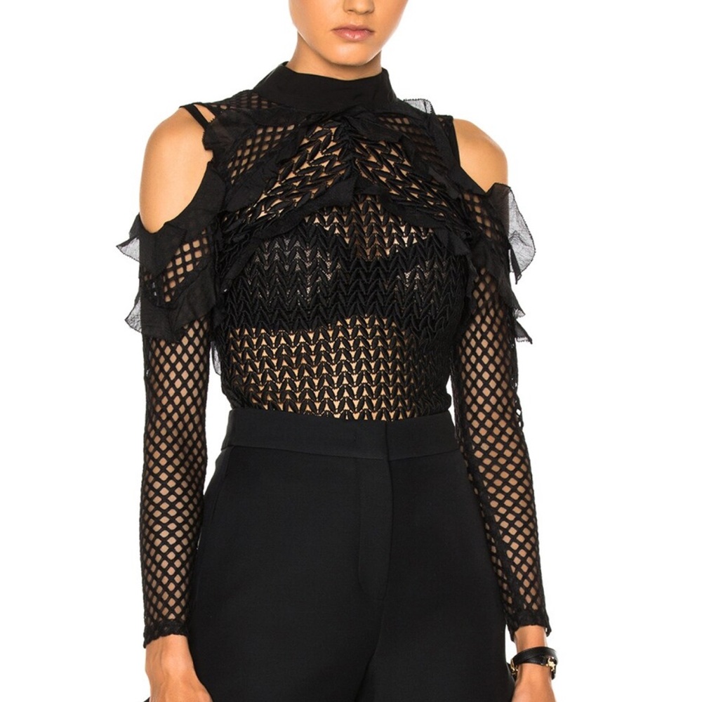 Self-Portrait Black Lace Blouse
